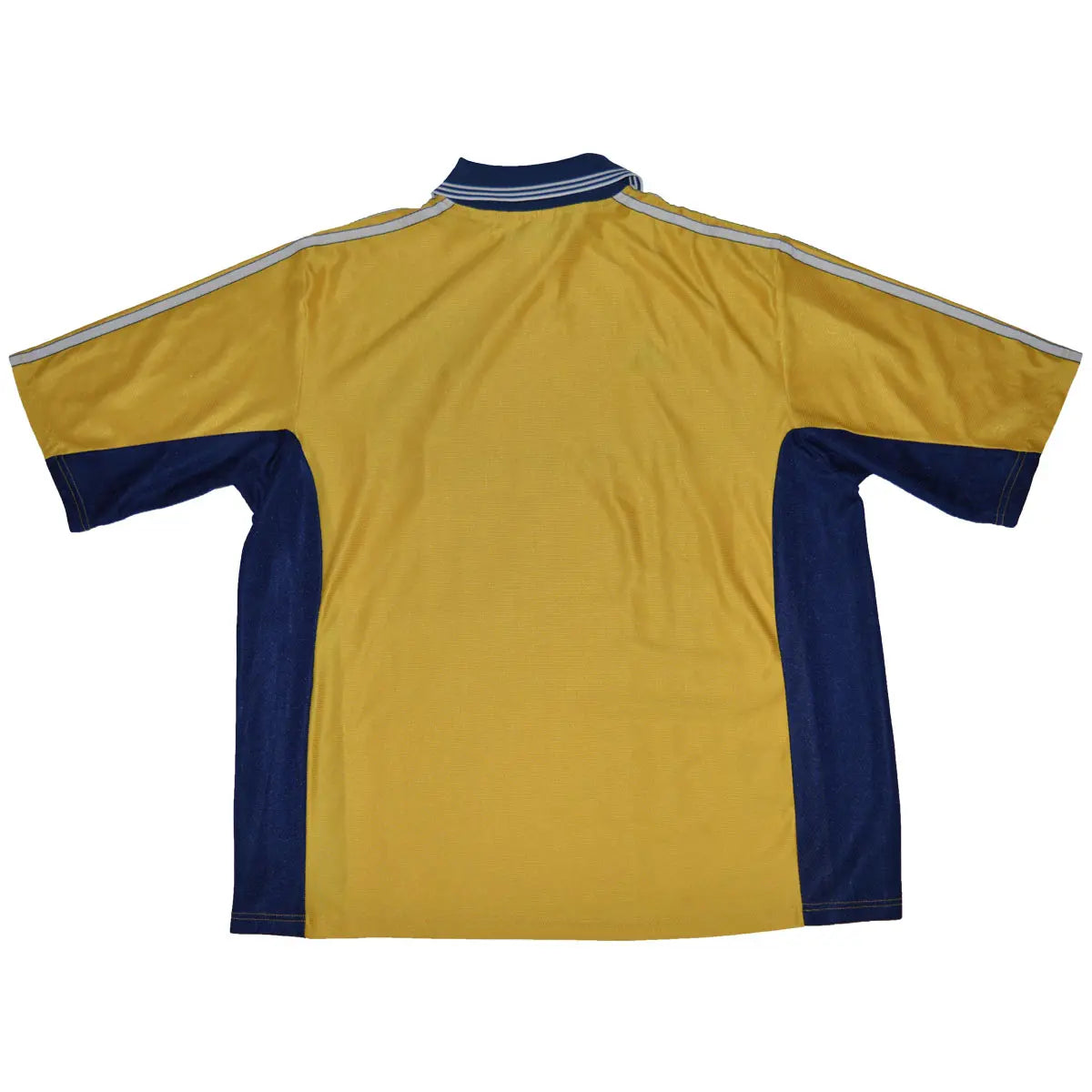 Maillot de foot rétro/vintage authentique jaune et bleu adidas Olympique de Marseille troisième maillot centenaire 1998-1999 de dos
