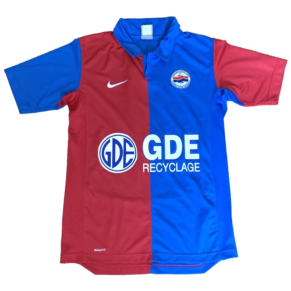 Maillot de foot rétro/vintage authentique rouge et bleu domicile nike SM Caen 2008-2009 savidan